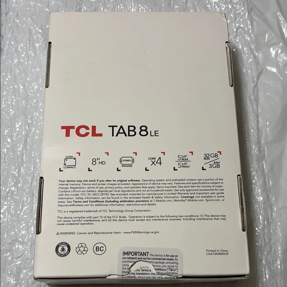 TCL Black Tablet with Vibrant Display and Slim Design